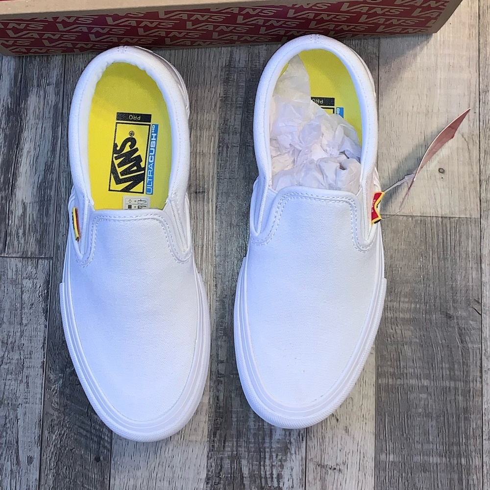 Vans slip on pro checkerboard white yellow shoes - Picture 6 of 6